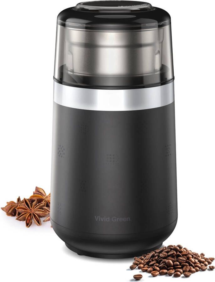 Vivid Green Elektrische Koffiemolen Koffiebonen Maler 180W Zwart BPA-Vrij - Foto 2