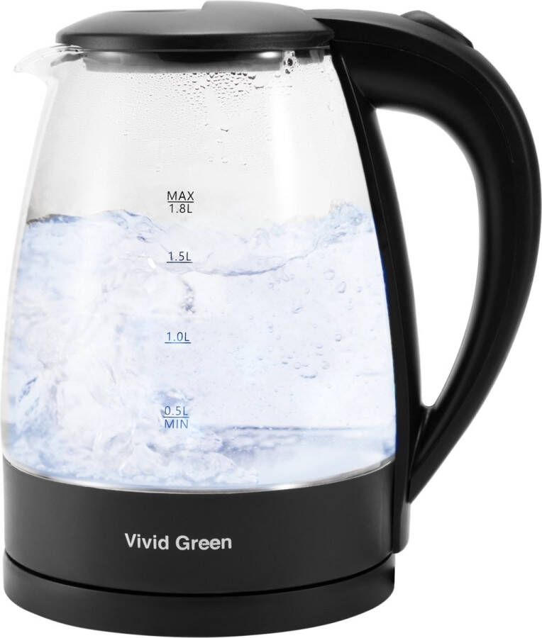 Vivid Green Elektrische Waterkoker Retro Waterkokers Glas 1 8L Warmhoudfunctie Met Filter 1500W