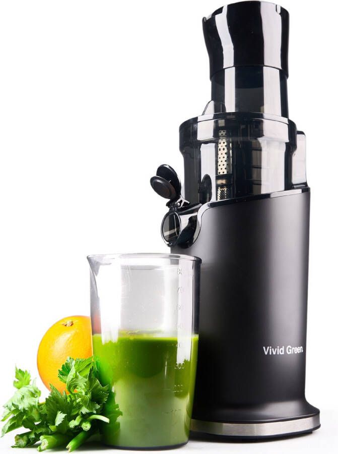 Vivid Green Slowjuicer Sapcentrifuge voor Groenten & Fruit Juicer Anti Drup Anti Oxidatie 800 ml Zwart - Foto 1