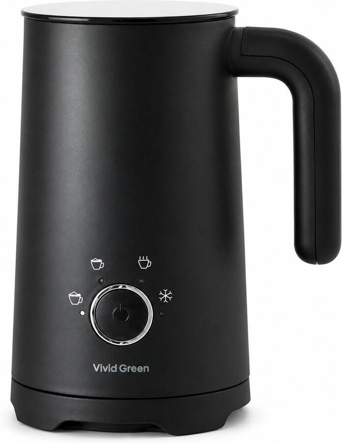 Vivid Green 4-in-1 Melkopschuimer PFAS-vrij Warm & Koud Melkschuim Antikleeflaag Elektrische Melkschuimer Zwart - Foto 3