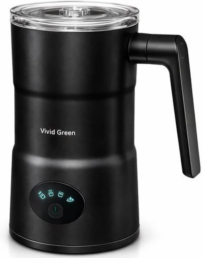 Vivid Green Melkopschuimer met Schenktuit Electrisch 4-in-1 Melkopschuimers Melkschuimer Voor Melk Milk Frother Zwart - Foto 2
