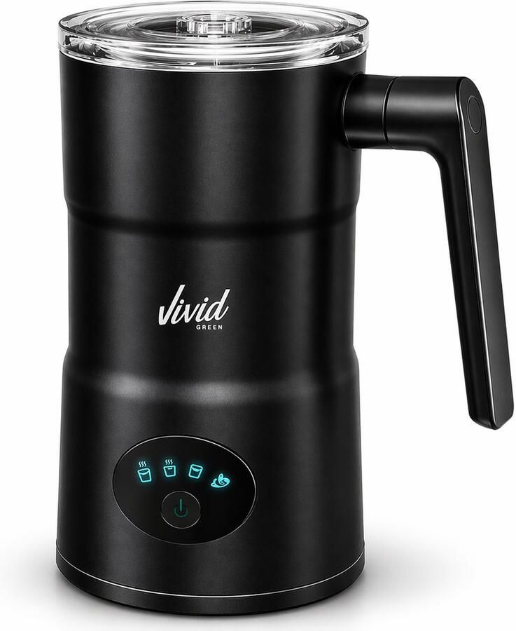 Vivid Green Melkopschuimer met Schenktuit Elektrisch 4-in-1 Melkopschuimers Melkschuimer Voor Melk Milk Frother Zwart - Foto 2