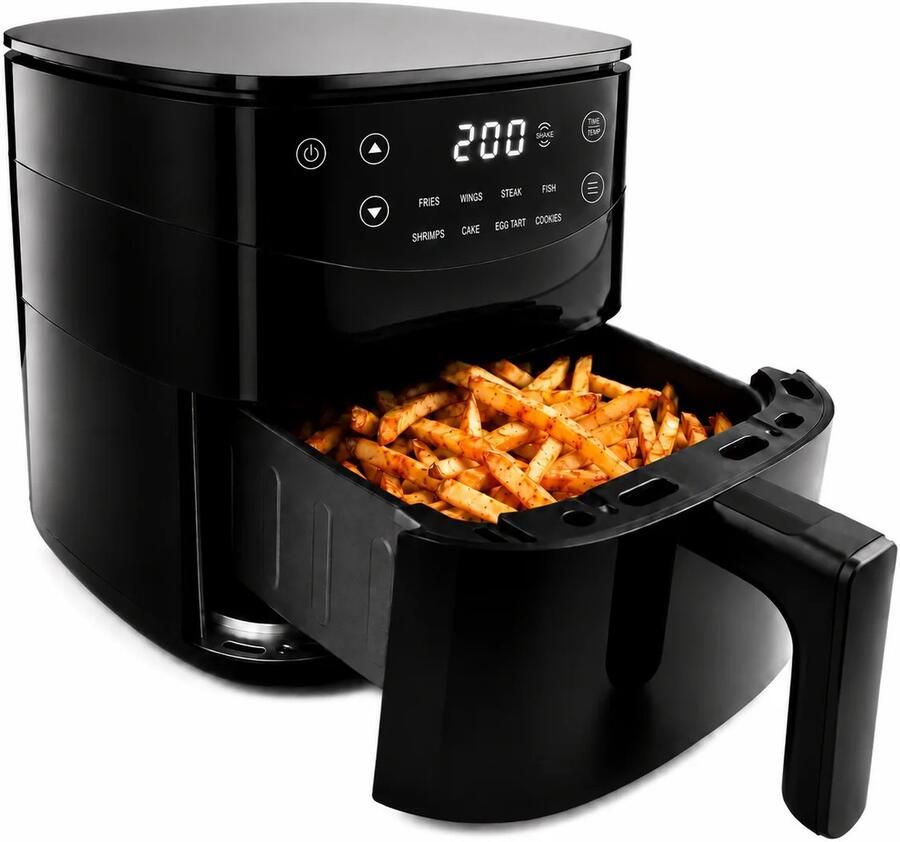 Vivid Green Airfryer 3L – 2 tot 3 Personen – PFAS-vrij – 8 Programma s – Digitaal Display – - Foto 2