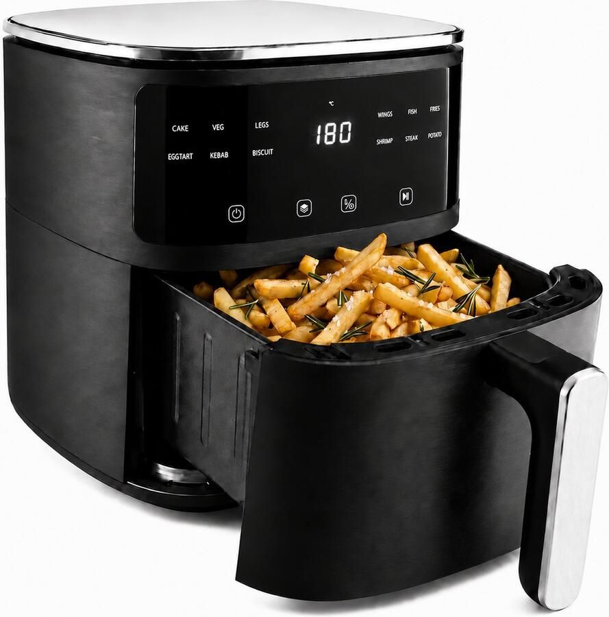 Vivid Green Airfryer 5L – Tot 4 Personen – PFAS-vrij – 12 Programma s – Digitaal Display –