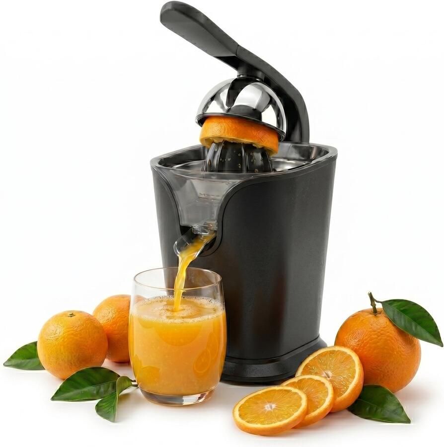 Vivid Green Elektrische Citruspers met Instelbaar Pulpfilter 160W 650ml Sinaasappelpers -Zwart