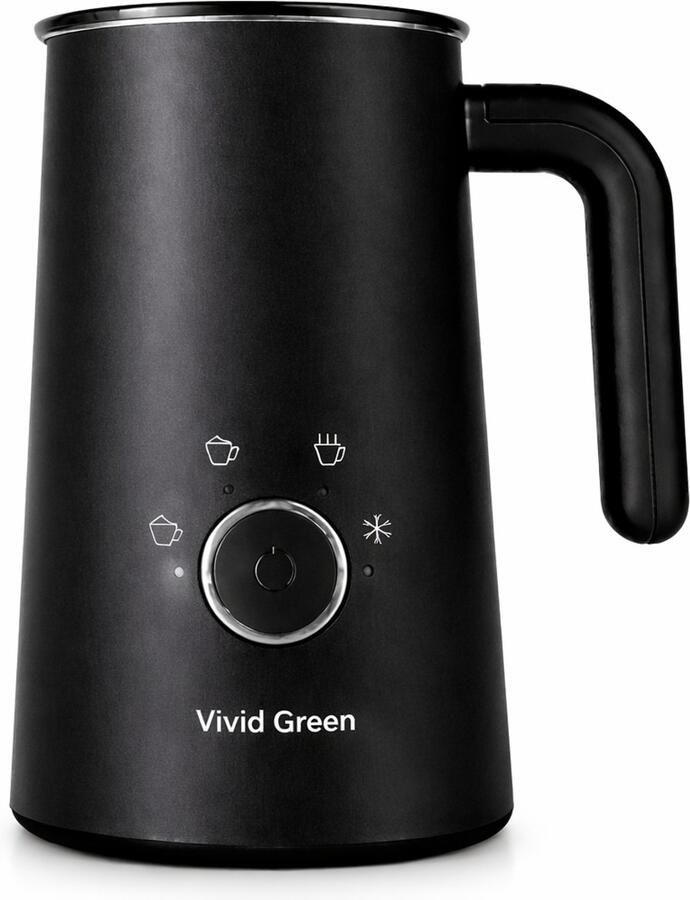 Vivid Green Elektrische Melkopschuimer 4-in-1 Antikleeflaag Elektrisch Melkopschuimers Melkschuimer Zwart