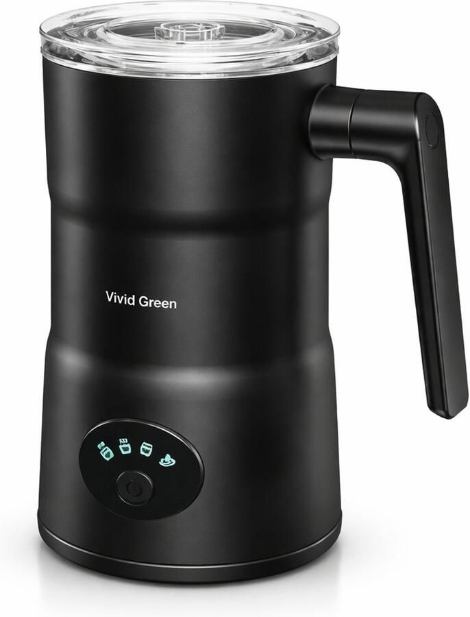 Vivid Green Melkopschuimer met Schenktuit Electrisch 4-in-1 Melkopschuimers Melkschuimer Voor Melk Milk Frother Zwart - Foto 2