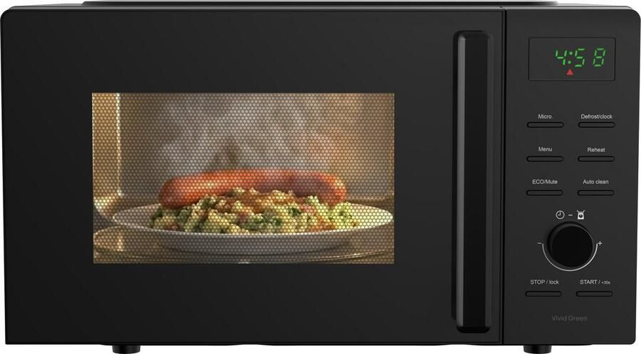 Vivid Green Magnetron 20 Liter 700 Watt Ontdooifunctie Vrijstaand Microwave Microgolf Zwart