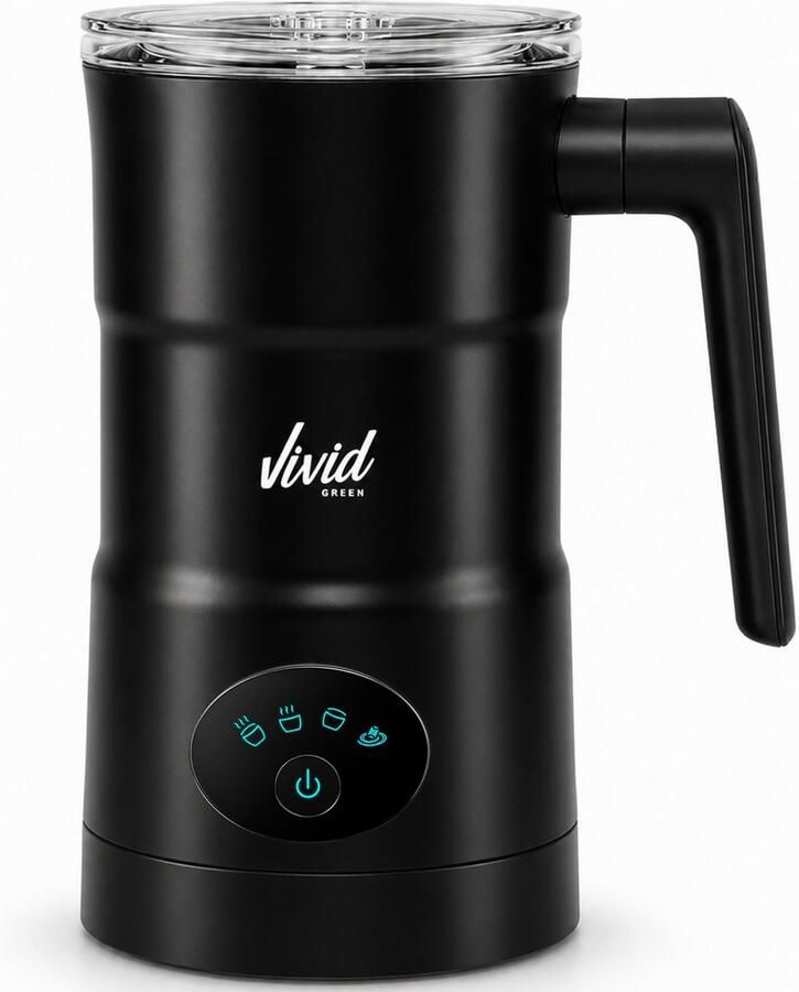 Vivid Green Melkopschuimer met Schenktuit Electrisch 4-in-1 Melkopschuimers Melkschuimer Voor Melk Milk Frother Zwart - Foto 3