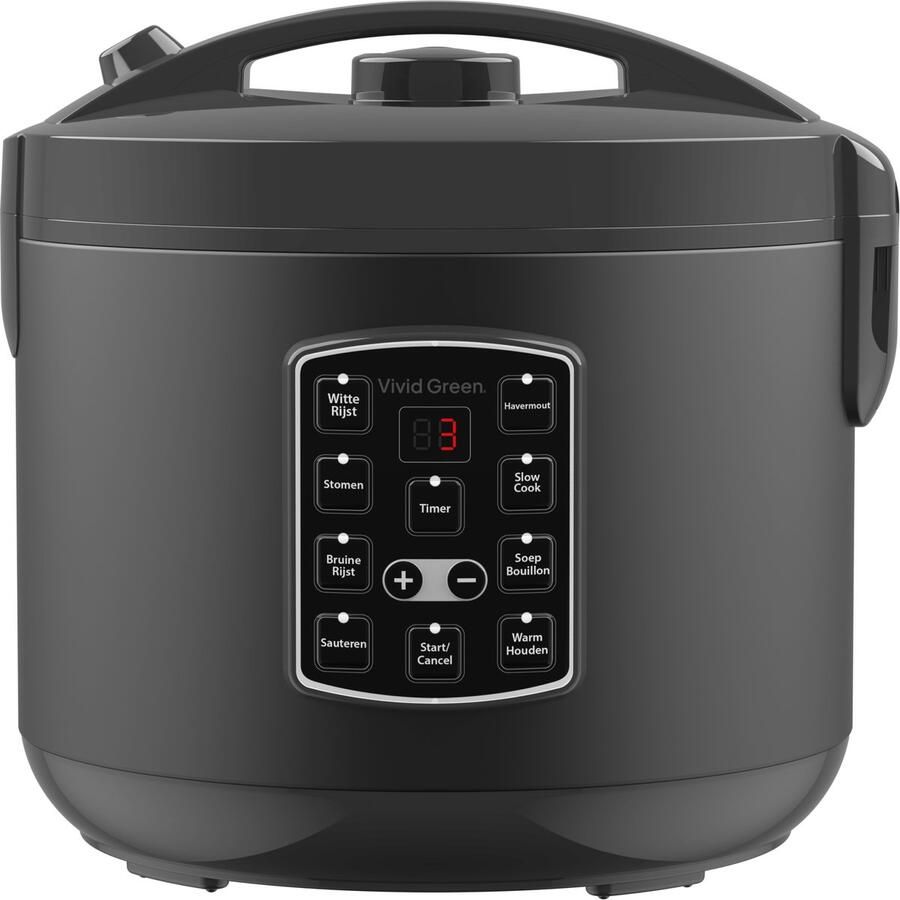 Vivid Green Rijstkoker met Stomer 1.8L Slowcooker met Timer 10 Porties Multicooker Rice Cooker Zwart - Foto 2