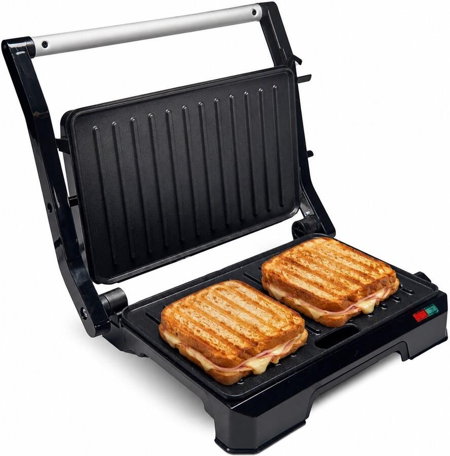 Vivid Green Tosti Apparaat voor 2 Tosti's Grill IJzer Contactgrill Panini Apparaten Uitklapbaar - Foto 2