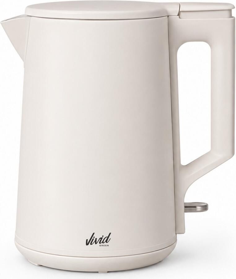 Vivid Green Waterkoker 1.7L Dubbelwandig BPA-vrij RVS 2000W Elektrisch Beige - Foto 2