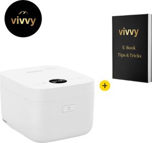 Vivvy Rijstkoker Klein Rijstkoker Met Stomer & App Rijstkoker Magnetron Met Display 3L 100% Tevredenheidsgarantie