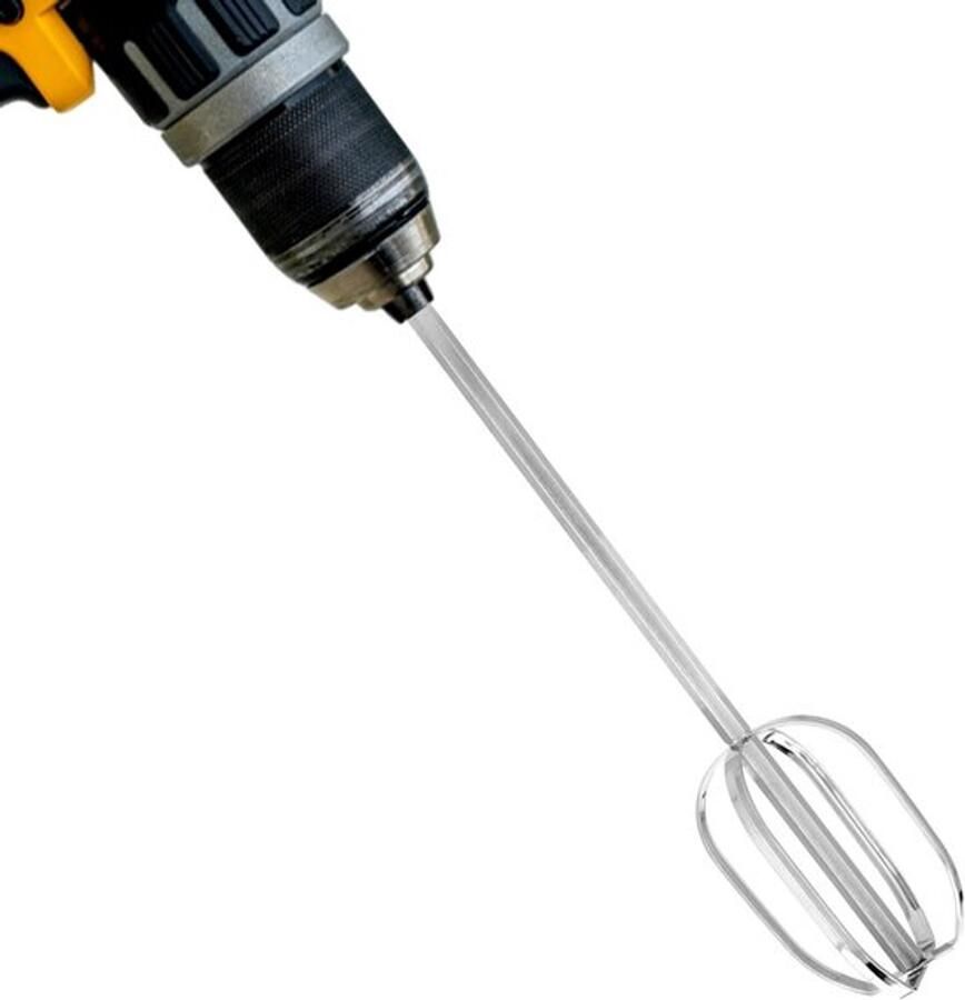 Vleesmolen en Eiklopperboorhulpstuk 304 Roestvrij Staal Mixerhulpstuk voor Standaard Elektrische Boormachines voor Gehakt Pasteitjes Deeg Room en Beslag (Zilver)