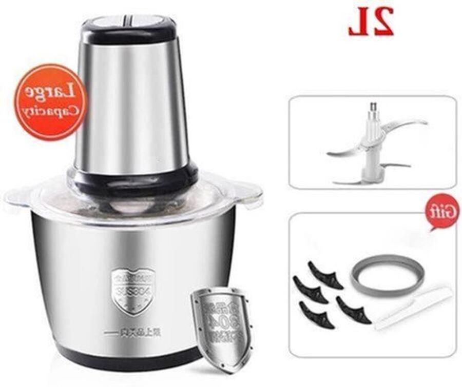 Vleesmolen Gehaktmolen Meat Grinder Elecktrisch Machine Foodprocessor Meat Mincer Keukenmixer Keukenmachine 2L Zwart