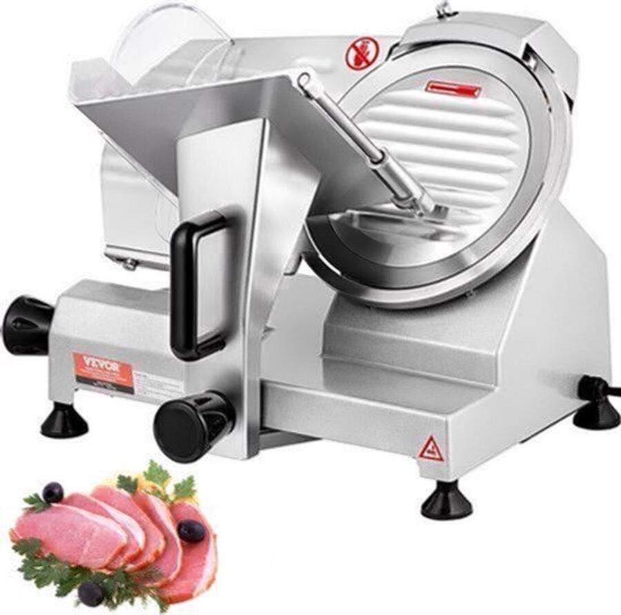 Vleessnijmachine Elektrisch 10 Inch Mes 200 W Vermogen Koolstofstaal Voor Vlees Kaas Brood Keukenmachine