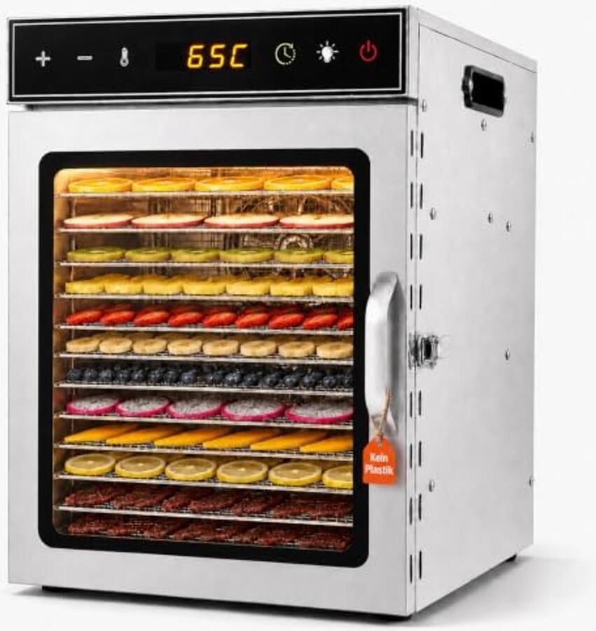 Voedseldroger 12 dienbladen RVS 30-90 °C