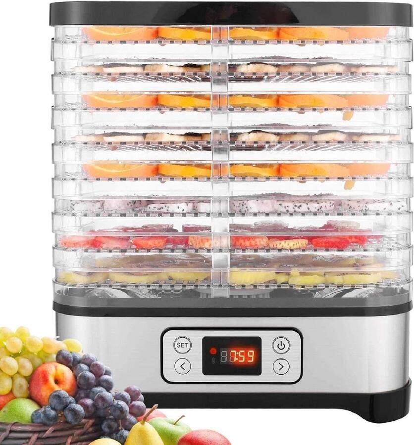 Voedseldroger 400 W 8 etages Digitaal display