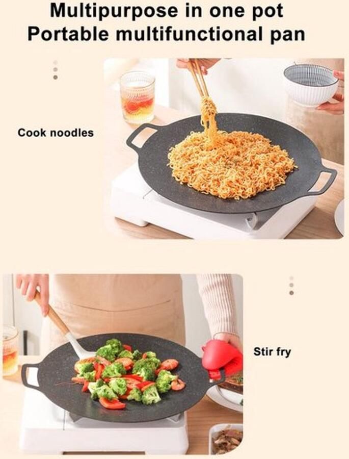 Vt products Vt s Grillpan Koreaanse grillplaat Draagbaar en