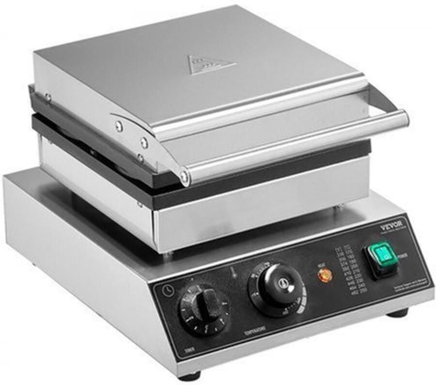Wafelijzer 1750 W RVS 4 Ronde Wafels Antiaanbaklaag Voor Restaurant En Snackbar