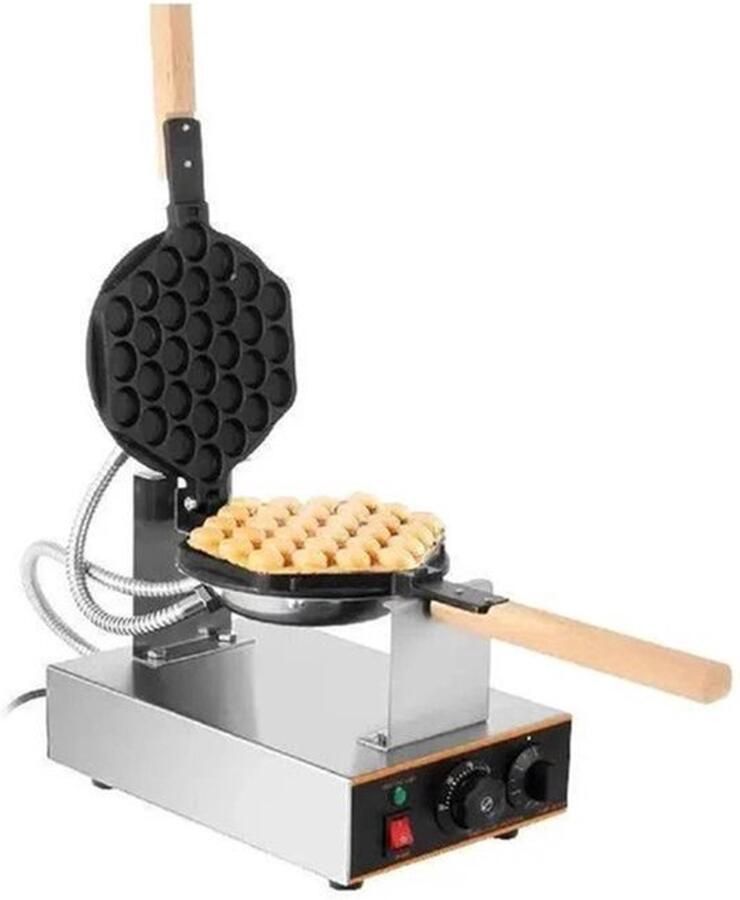 Wafelijzer 180° Draaibare 2 Pannen Houten Handgrepen met Indicatielampje Gemakkelijk schoon te maken voor thuisgebruik