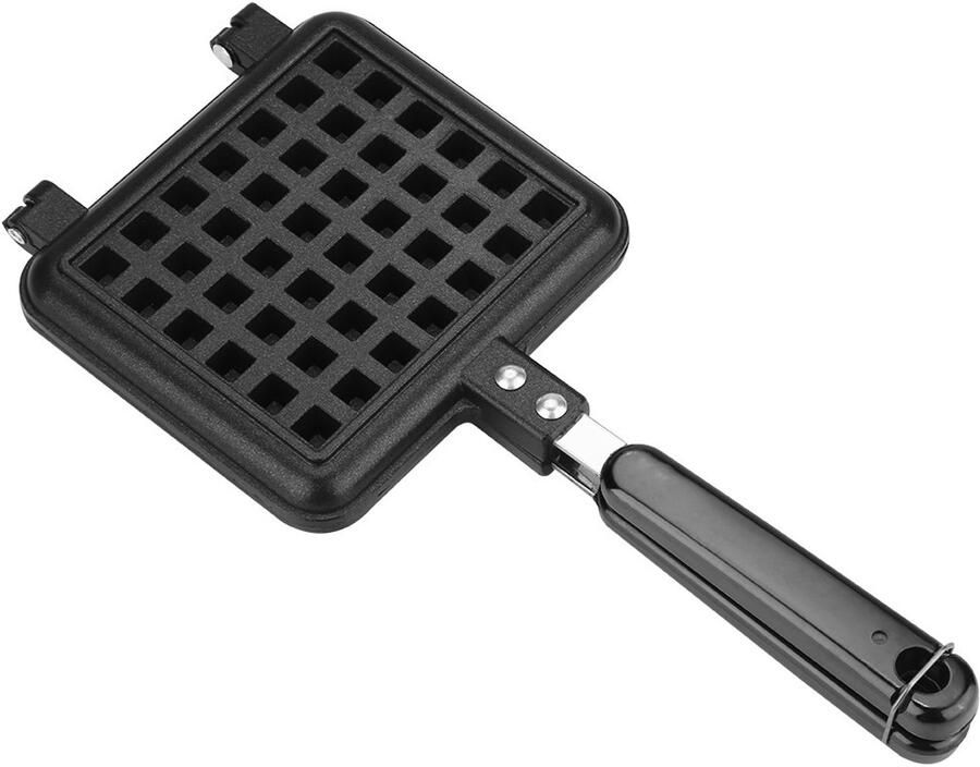 Wafelijzer met Gegoten Anti-aanbaklaag Wafelijzer voor Gas Fornuis Belgische Stijl Huishoudelijk Keukengereedschap Duurzaam en Gebruiksvriendelijk Wafelbakvorm