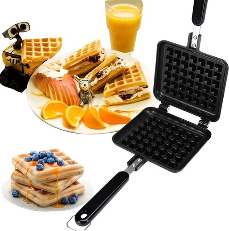 Wafelijzer Non-Stick Bakvorm en Wafelvorm Drukplaat Huishoudelijke Kachel Top Iron Gereedschap