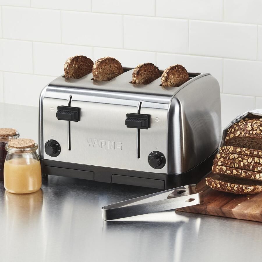 Waring Commercial Waring Broodrooster bread Toaster Brushed stainless heavy duty grey