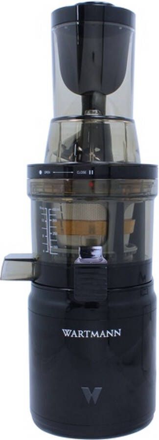 Wartmann Slowjuicer Juicer Groenten En Fruitpers Nieuw Model WM-2308 SJ Tritan Big Mouth 37 RPM Zwart