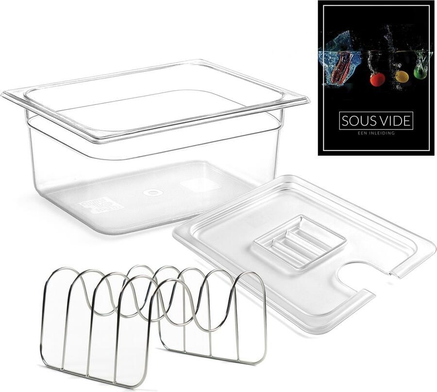 Wartmann Sous Vide Set Waterbak 12 L Deksel RVS Rekje Incl. Digitaal Handboek BPA-vrij & Vaatwasserbestendig