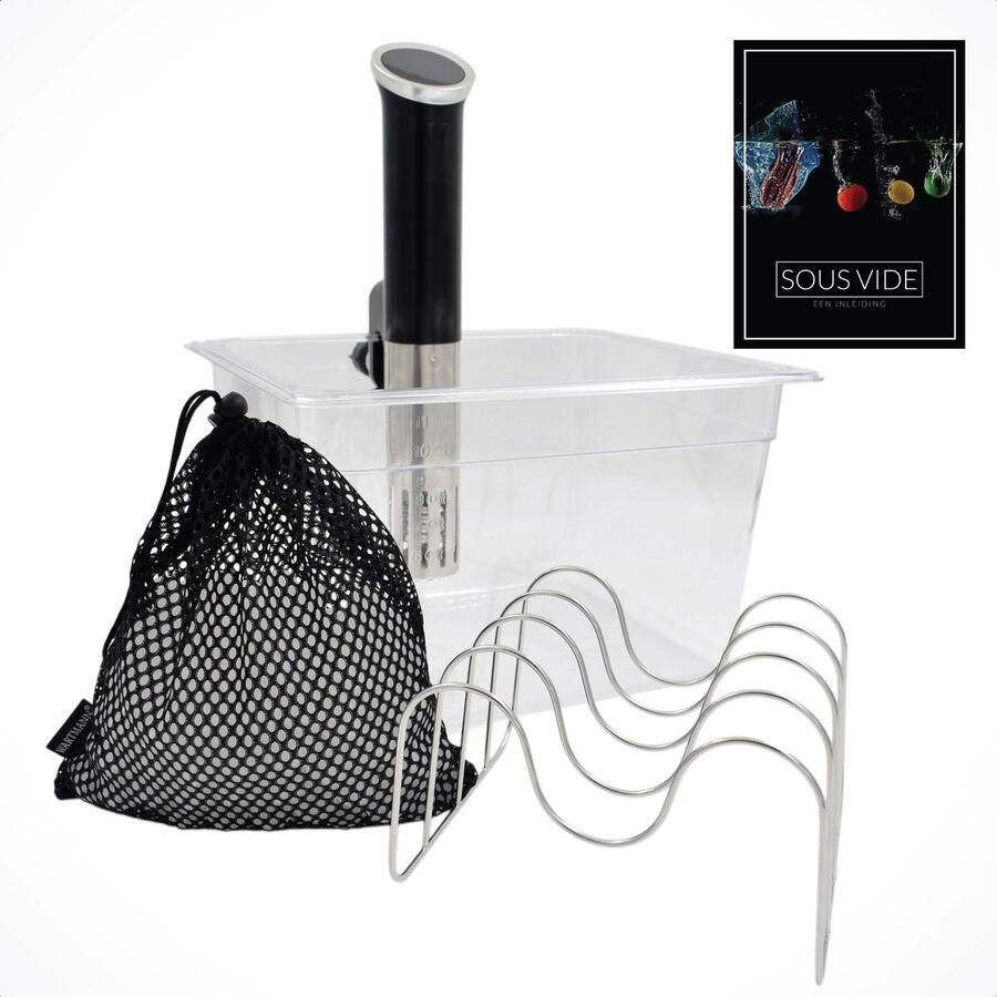 Wartmann Sous Vide Stick 1508 Complete Set Waterbak Rekje Isolatieballen Sous Vide kookboek (E-Book) NU MET GRATIS SOUS-VIDE REKJE T.W.V. €24 95!