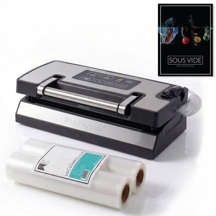Wartmann Vacumeermachine Vacuum Sealer Vacuumrollen Voedsel Sous-Vide Handboek HydroStatis-technologie BPA en PFAS Vrij WM-2508 VC
