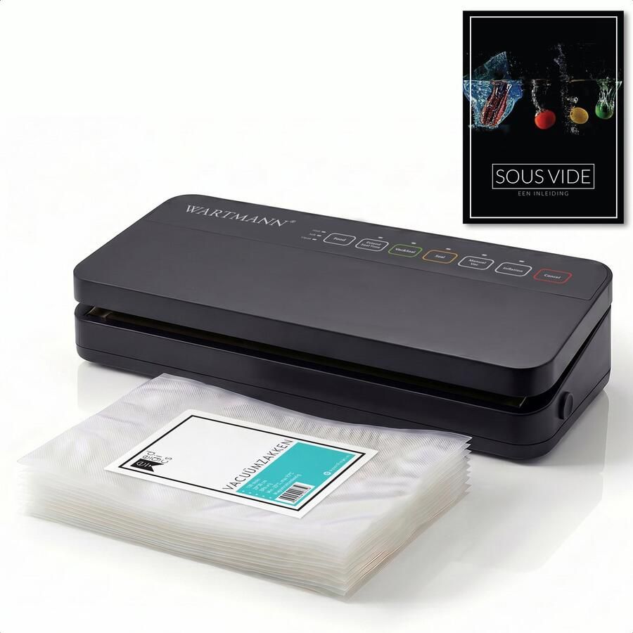 Wartmann Vacumeermachine Vacuum Sealer Vacuumzakken Voedsel Sous-Vide Handboek HydroStatis-technologie BPA en PFAS Vrij WM-2509 VC