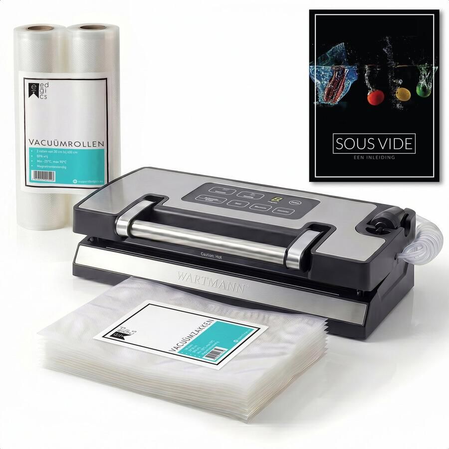 Wartmann Vacumeermachine Vacuum Sealer Vacuumzakken Voedsel Vacuumrollen Sous-Vide Handboek HydroStatis-technologie BPA en PFAS Vrij WM-2508 VC