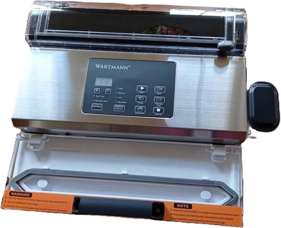 Wartmann Vacuumsealer Elite 1506EL Met Waterslot Rolhouder en 100 Marmelot Vacuumzakken