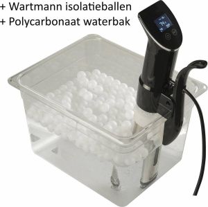 Wartmann WM-1507 Sous vide stick met 250 sous vide isolatieballen en 12 liter waterbak