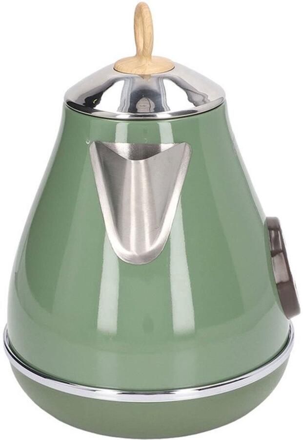 Waterkoker 1.7L Capaciteit Retro Houtnerf Elektrische Theepot Droogkookbeveiliging 360 Graden Roterende Basis voor Kantoor voor Thuis(Groente)