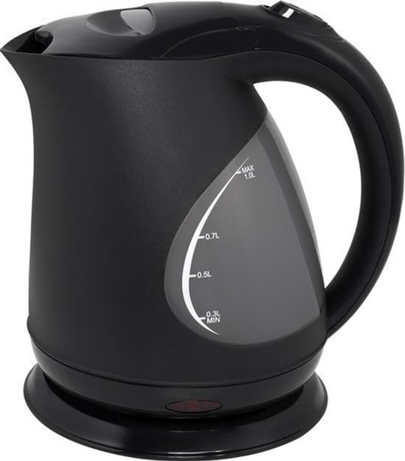 Waterkoker 1L ( KTL0004) in zwart met structuurmotief EU-stekker