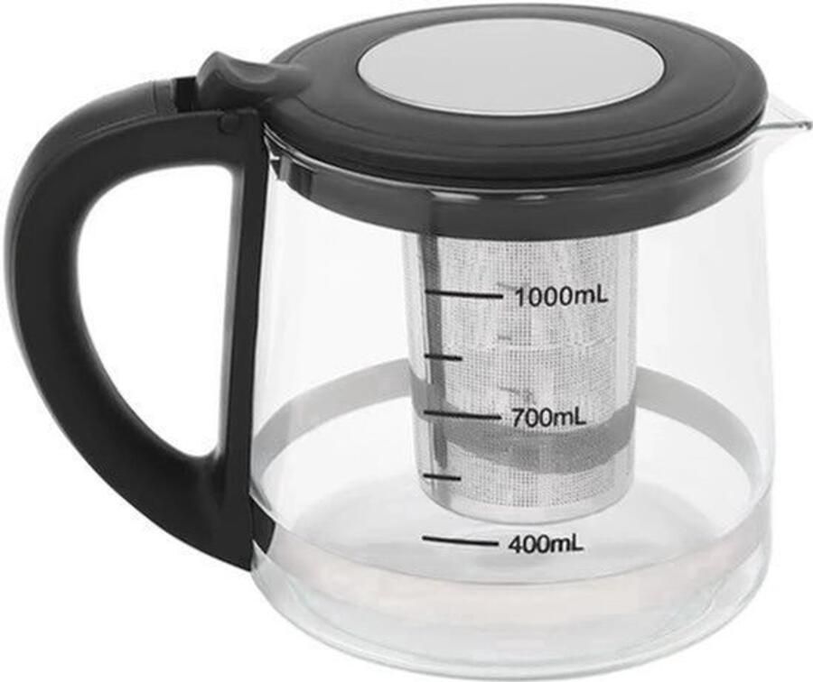 Waterkoker Elektrisch 1800 W Vermogen 3 Liter Inhoud Glas Materiaal Zwart Kleur Voor Thee En Koffie