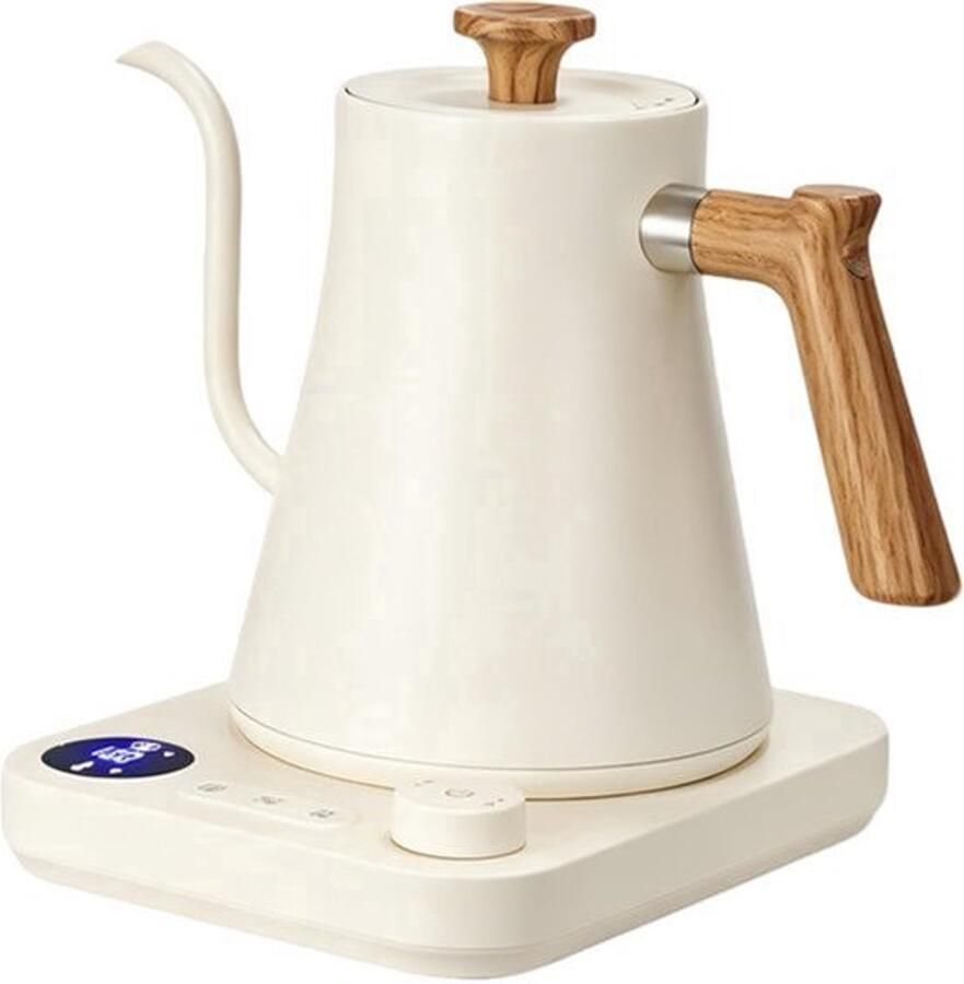 Waterkoker Elektrisch Zwanenhals Met Temperatuurregeling 1200 W Vermogen 0 9 Liter Inhoud RVS En Kunststof Voor Koffie En Thee