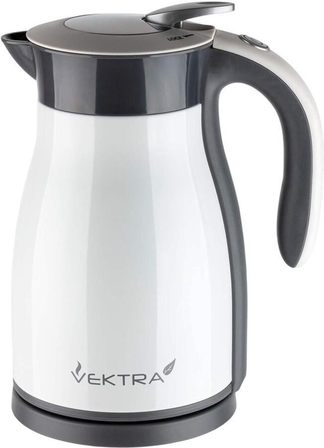 Waterkoker Geïsoleerd 1 7 Liter Inhoud 2200 Watt Vermogen Roestvrij Staal Wit Elektrische Waterkoker Thermoskan