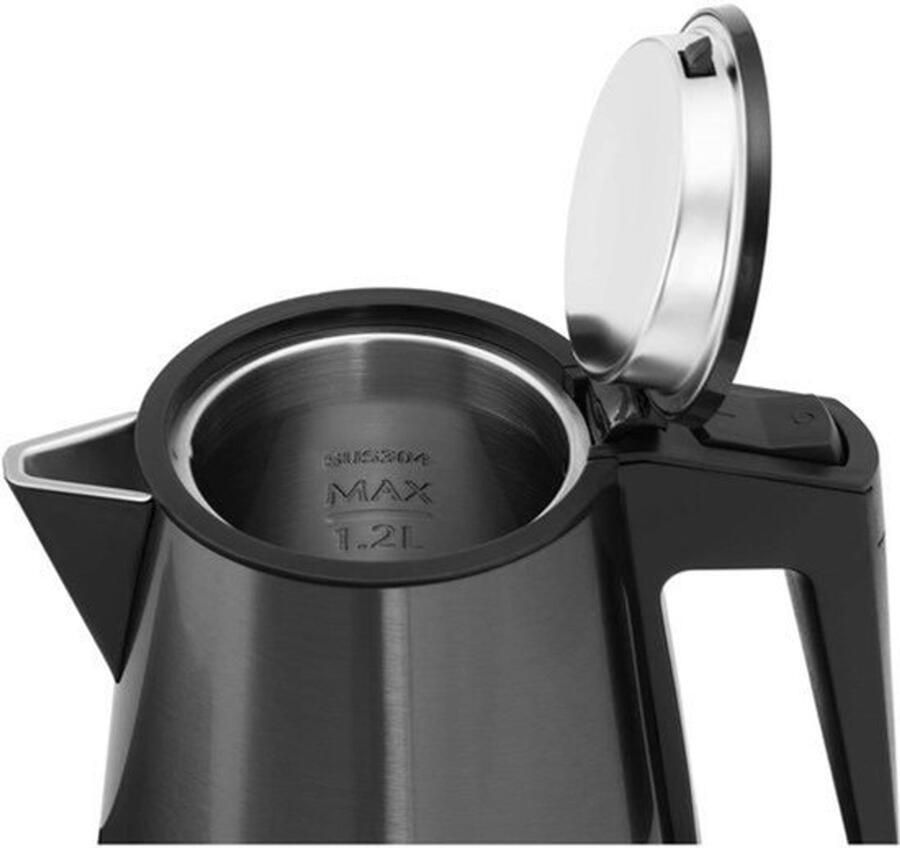 Waterkoker koffie- en theestation 1 2 L 1400 W roestvrij staal zwart koffie theestation