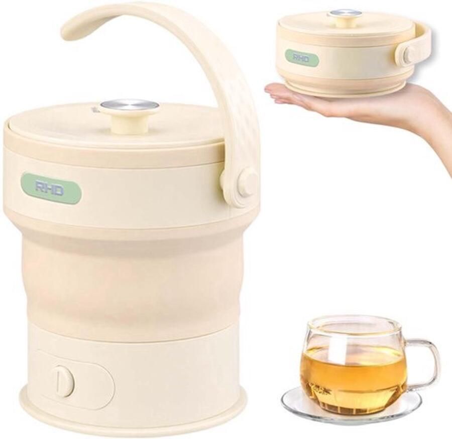 Waterkoker Opvouwbaar 0.6L 600W BPA-Vrij Silicone Geel