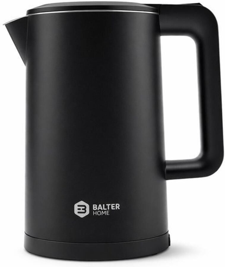 Waterkoker roestvrij staal 1 7 liter RVS elektrische waterkoker dubbelwandige BPA-vrije led voor thee compact zwart