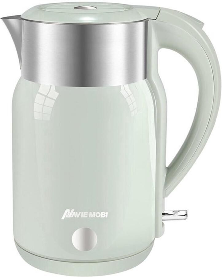 Waterkoker roestvrij staal 1.8L grote capaciteit 2200W Snelle kooktijd BPA-vrij Druppelvrije tuit dubbelwandige energiezuinige automatische uitschakeling 360° rotatie SGS getest groen