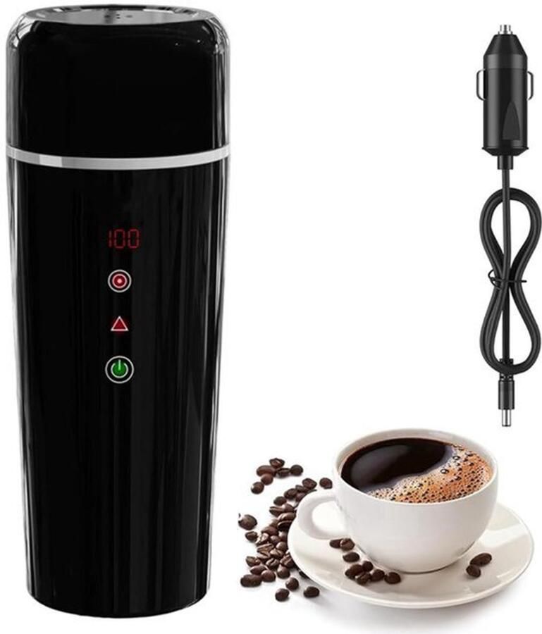 Waterkoker voor auto 12V 24V waterkoker beker voor vrachtwagen taxi 420ml draagbare snelle flessenwarmer mini-thee en koffiemok met 304 roestvrijstaal voering en temperatuurregeling voor reizen