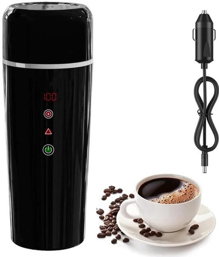 Waterkoker voor auto 12V 24V waterkoker beker voor vrachtwagen taxi 420ml draagbare snelle flessenwarmer mini-thee en koffiemok met 304 roestvrijstaal voering en temperatuurregeling voor reizen