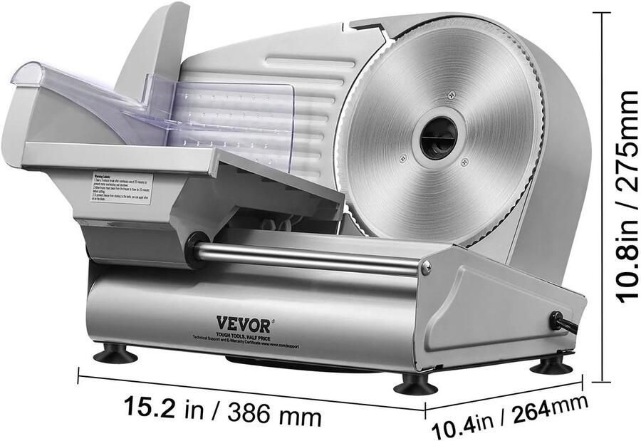 Waves Snijmachine Vleessnijmachine Broodsnijmachine Allessnijder RVS mes en mesbeschermer Verstelbare dikte
