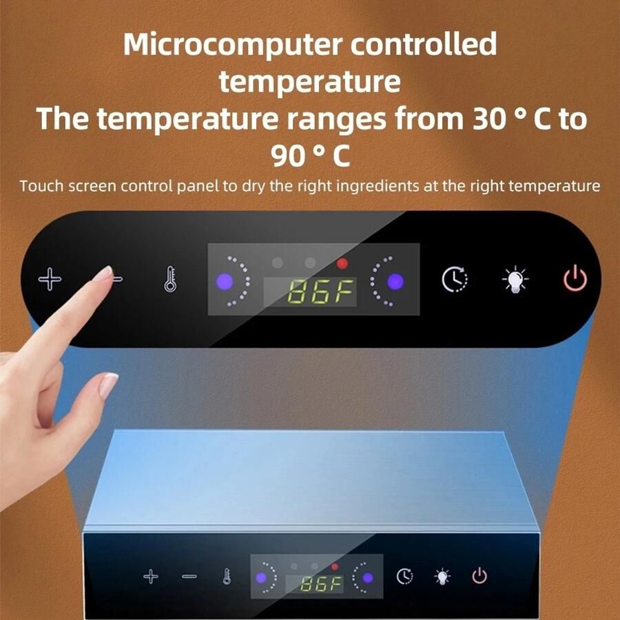 Waves Voedseldroger Droogoven Dehydrator Digitale temperatuur Roestvrijstaal 12 laags