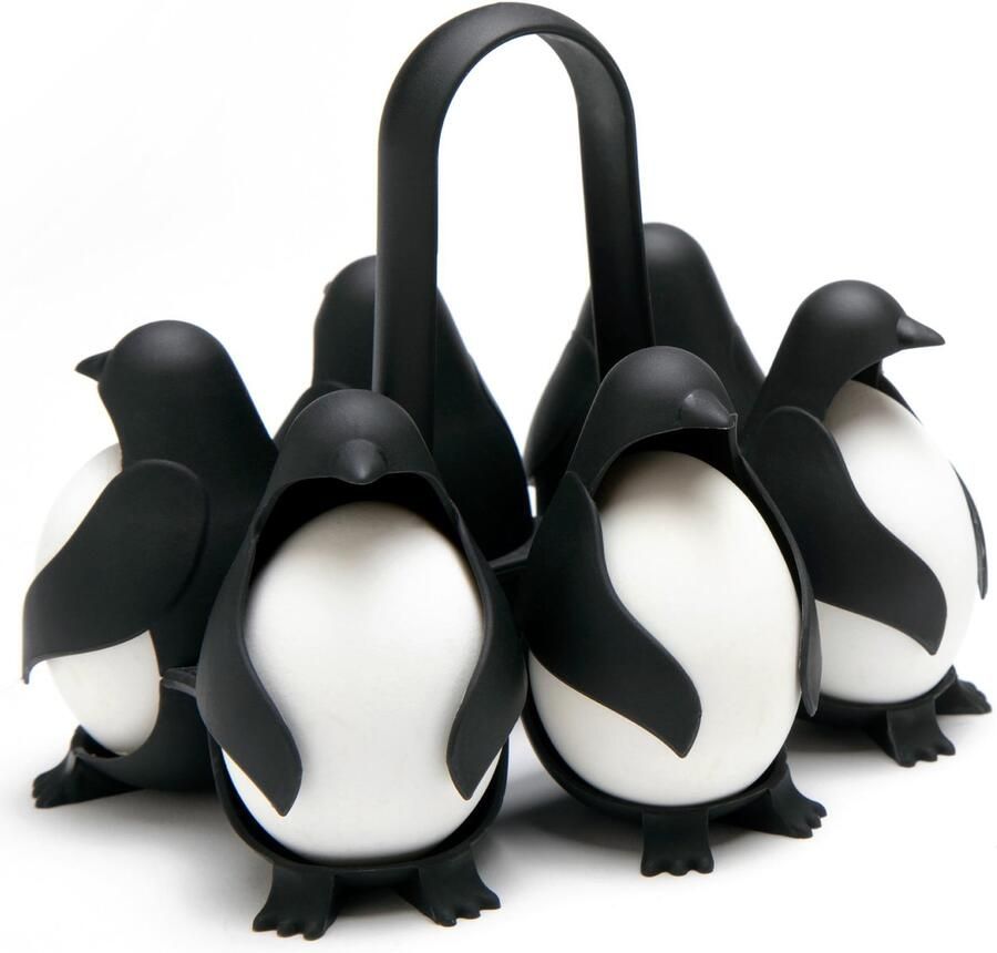 Wclavion Eierkoker 3-in-1 penguin keukenmodel voor zes eieren geschikt voor zacht en hardgekookt met kook koel en serveerrek